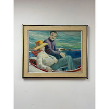 Load image into Gallery viewer, The Boatman Original Oil Painting Signed M.W. Picchi Couple Boat Nautical Art
