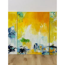 Load image into Gallery viewer, Set of 3 Modern Abstract Paintings Yellow Green Blue Wall Art Acrylic on Canvas

