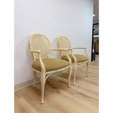 Load image into Gallery viewer, Pair of Vintage Fairfield Cane Back Chairs French Provincial Regency Accent
