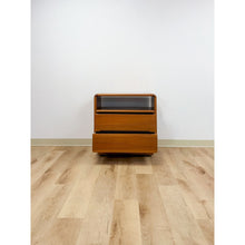 Load image into Gallery viewer, MCM Teak Rolling TV Stand Cart Two Drawers Danish Modern Vintage
