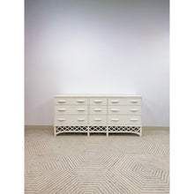 Load image into Gallery viewer, Vintage White Rattan 9-Drawer Dresser Old Florida Ficks Reed Style MCM Coastal
