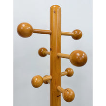 Load image into Gallery viewer, Vintage Atomic Coat Hat Rack Glossy Pine MCM Entryway Stand Mid Century Modern
