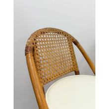 Load image into Gallery viewer, Vintage Coastal Hollywood Regency Caned Rattan Swivel Barstools Counter Height
