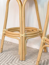 Load image into Gallery viewer, Pair of Rattan Swivel Barstools
