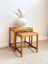 Load image into Gallery viewer, Pair of Rattan Nesting Tables
