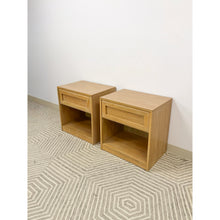 Load image into Gallery viewer, Thomasville Blonde Oak Nightstand Pair Vintage Drawers Storage 22" Wide
