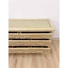 Load image into Gallery viewer, Coastal Ficks Reed Faux Bamboo Woven Nine Drawer Dresser, Wicker
