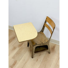 Load image into Gallery viewer, Antique Industrial Kids School Desk Adjustable Vintage Cast Iron Wood

