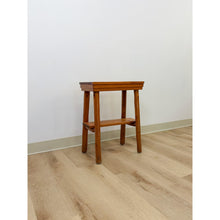 Load image into Gallery viewer, Handmade Rustic Pine Side Table Shelf Dowel Joints Vintage Farmhouse Dated 1930s
