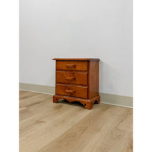 Load image into Gallery viewer, Vintage Mini Dresser Tiger Engraved Top Three Drawer Transitional Primitive
