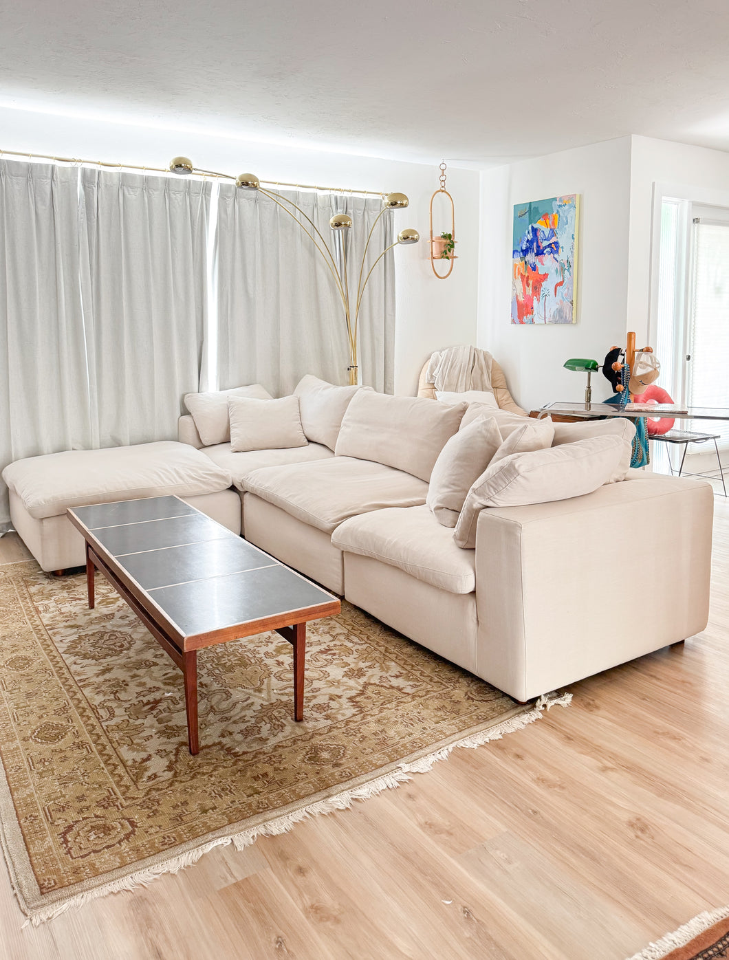 Down filled Linen Cloud Sectional