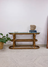 Load image into Gallery viewer, Vintage Curved Pencil Reed Console Table
