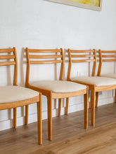 Load image into Gallery viewer, Set of 4 Blonde MCM dining chairs
