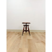 Load image into Gallery viewer, Vintage Victorian Adjustable Piano Stool Brass Claw Ball Feet Turned Wood
