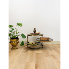 Load image into Gallery viewer, Milo Baughman Style Tubular Chrome Swivel Coffee Table Smokey Glass MCM
