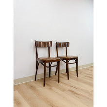 Load image into Gallery viewer, Pair of Vintage MCM Walnut Bentwood Chairs, Curved Wood Accent Seating
