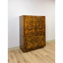 Load image into Gallery viewer, Vintage John Stuart MCM Burlwood Tallboy Armoire, Drawers and Doors, Collectable
