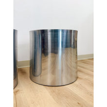 Load image into Gallery viewer, Vintage Round Chrome Oversized Planter Pair MCM Mid-Century Modern Chic

