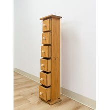 Load image into Gallery viewer, Vintage Pine Six Drawer Narrow Vertical Apothecary Cabinet Storage
