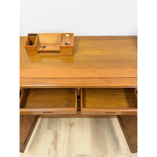 Load image into Gallery viewer, Antique Style Oak Office Credenza with Locking Doors and Finished Back
