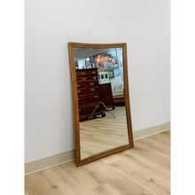 Load image into Gallery viewer, Vintage Mirror Broyhill Sculptra MCM Walnut Wall Vanity Entryway Curved Edges

