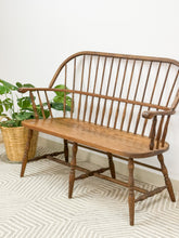 Load image into Gallery viewer, Vintage Oak Spindle Bench
