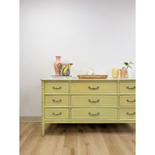 Load image into Gallery viewer, Coastal Henry Link Bali Hai Green Faux Bamboo 9 Drawer Dresser Hollywood Regency
