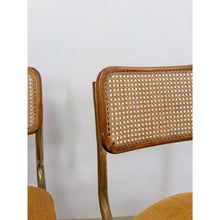 Load image into Gallery viewer, Pair of Cesca Chairs Brass Cane Vintage MCM Coastal Mid-Century Dining Chairs
