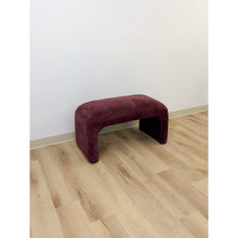 Load image into Gallery viewer, Postmodern Burgundy/Mauve Upholstered Curved Bench Vintage Sculptural Seating
