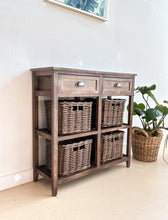 Load image into Gallery viewer, Wood Console Table with Baskets
