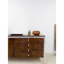 Load image into Gallery viewer, Tomlinson MCM Burlwood Credenza Chrome Details Doors Drawers, Buffet, Console
