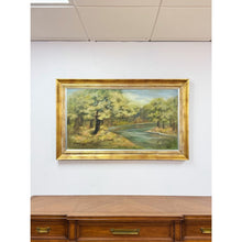 Load image into Gallery viewer, Vintage Oil Painting Landscape Father Son Fishing River Impressionist On Canvas
