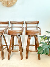 Load image into Gallery viewer, Four Rattan Barstools

