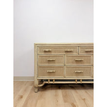 Load image into Gallery viewer, Coastal Ficks Reed Faux Bamboo Woven Nine Drawer Dresser, Wicker
