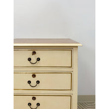 Load image into Gallery viewer, Beige Vintage Provincial Chest of Three Drawers Storage Wood Dresser Lock/Keys
