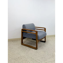 Load image into Gallery viewer, Vintage MCM Single Accent Chair Rounded Wood Arms Mid-Century Lounge
