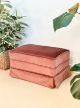 Load image into Gallery viewer, Mauve Velvet Ottoman
