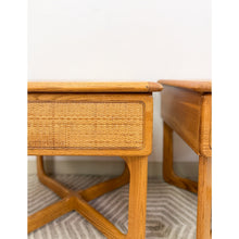 Load image into Gallery viewer, Very Rare Lane Perception MCM Oak Nightstands Cane Drawers Vintage Mid Century
