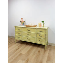 Load image into Gallery viewer, Coastal Henry Link Bali Hai Green Faux Bamboo 9 Drawer Dresser Hollywood Regency
