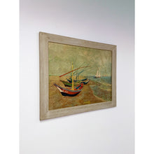 Load image into Gallery viewer, Van Gogh Wood Transfer Print, Coastal Greywashed Wood Frame Wall Art
