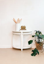 Load image into Gallery viewer, White Rattan Half Round Entry Table
