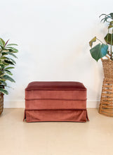 Load image into Gallery viewer, Mauve Velvet Ottoman

