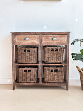 Load image into Gallery viewer, Wood Console Table with Baskets
