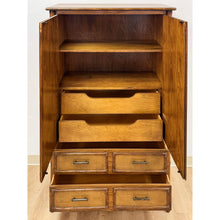Load image into Gallery viewer, Vintage Thomasville Pauletti Faux Bamboo Woven Armoire, Collectible Storage
