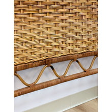 Load image into Gallery viewer, Vintage, Coastal, Boho Wicker Woven Wicker and Rattan, Twin Headboard Bed Accent
