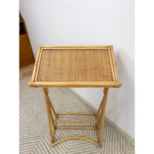 Load image into Gallery viewer, Vintage Rattan Wicker Easel Podium Art Stand Coastal Boho Hollywood Regency
