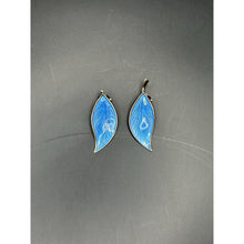 Load image into Gallery viewer, David Anderson Sterling Silver Leaf Set, Brooch And Earrings With Blue Enamel

