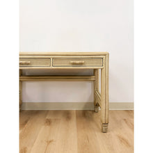 Load image into Gallery viewer, Vintage Ficks Reed Faux Bamboo Petite Desk with Drawers Wicker Coastal MCM

