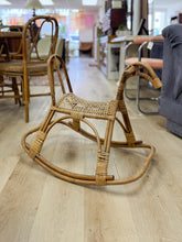 Load image into Gallery viewer, Vintage Rattan Rocking Horse
