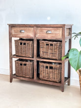 Load image into Gallery viewer, Wood Console Table with Baskets
